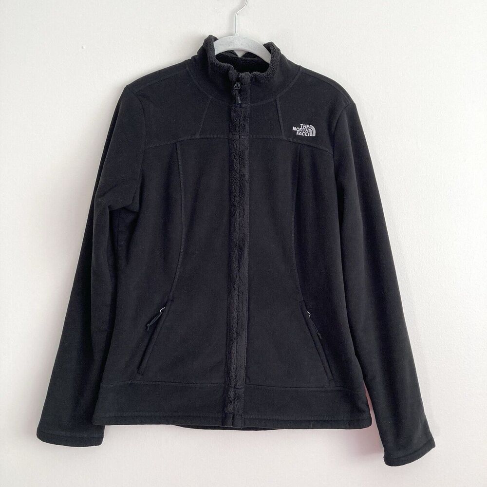 THE NORTH FACE Jacket Womens Medium Black Full Zip Fleece Lined Warm Winter